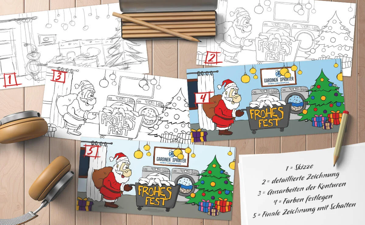 entstehung weihnachtskarte