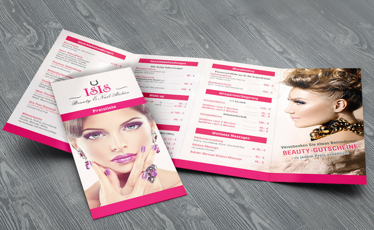 Preisliste Beautysalon